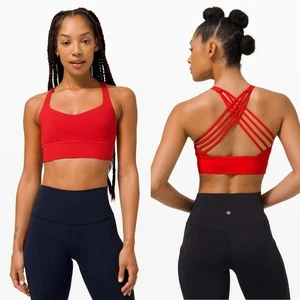 Lululemon SIZE 6 Free to be Wild longlined trappy back sports bra - Dark Red - Picture 1 of 5