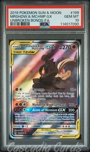 PSA 10 Marshadow & Machamp GX Full Alt Art 199/214 Unbroken Bonds Pokemon - Picture 1 of 2