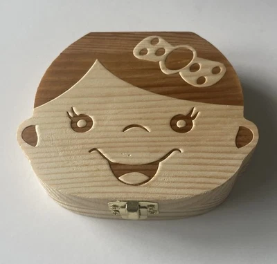 Деревянный Baby Keepsake зуб коробка для девочки новый - Изображение 1 из 4