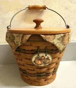 Longaberger 2002 Fall Pail Basket Pumpkin Design - Picture 1 of 15