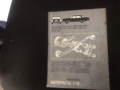 MERCEDES-BENZ 250 1965-68 AUTOBOOK By Kenneth Ball-Hardcover Shop Manual - Image 1 of 4