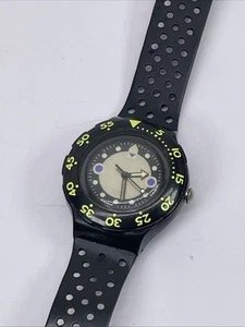 Reloj Swatch "Shamu Black Wave" 1992 SDB102 Scuba 200 negro verde neón 38 mm - Imagen 1 de 8
