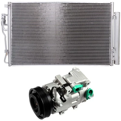 Kit de refrigeración de condensador de CA y compresor de CA para 11-12 Kia Sorento Hyundai Santa Fe Foto 1 de 4