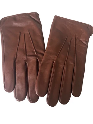 Joseph A Banks Guantes de Cuero Marrón Grano Completo Forrados de Vellón Grandes Foto 1 de 4