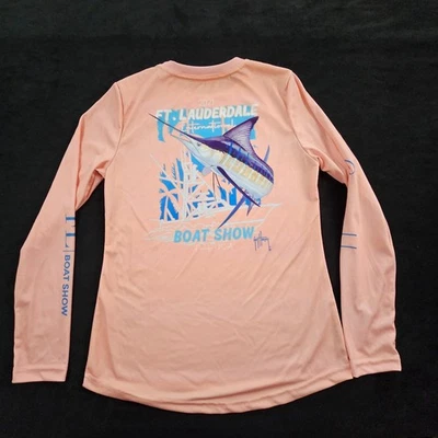 Футболка женская Guy Harvey 2021 Ft Lauderdale Boat Show оранжевая с длинным рукавом размер S - Изображение 1 из 4