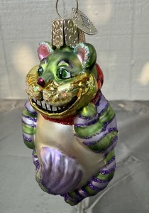 Cheshire Cat Glass Ornament Alice In Wonderland Old World Christmas Holiday - Picture 1 of 6