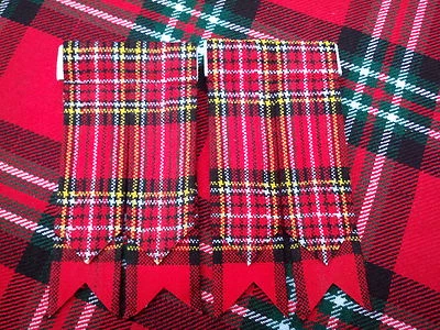 TARTAN CITY T.C New Pair Royal Stewart Tartan Kilt Sock Flashes/Tartan Kilt Hose Flashes