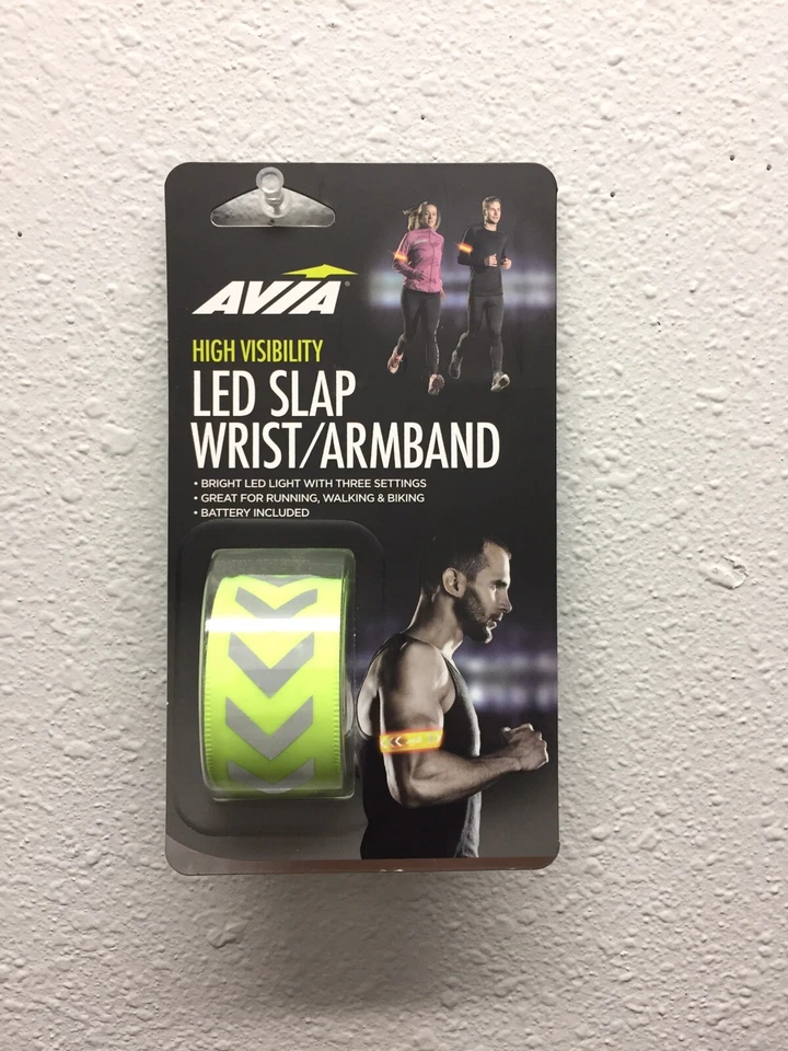 Avia High Visibilty LED Slap Wrist/armbands Light Running Walking 4pc FREESHIPN
