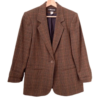 Blazer vintage Sag Harbor años 90 marrón a cuadros/a cuadros talla 4P Foto 1 de 4