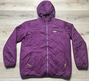 LL Bean Primaloft Reversable Youth Girls Jacket Hoodie Large-14/16 Fleece Coat - Picture 1 of 20