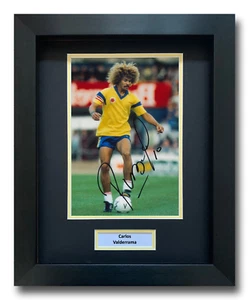 CARLOS VALDERRAMA HAND SIGNED FRAMED PHOTO DISPLAY - COLOMBIA - AUTOGRAPH 2. - Picture 1 of 1
