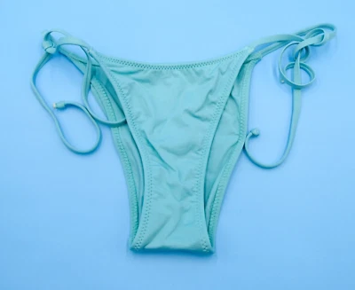 Victorias Secret Small Blue Thong Tie Bikini Bottom Swim Beach Swimwear Women VS - Image 1 of 4