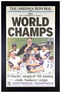 2001 World Series Champions Arizona Diamondbacks Framed Print in Black Wood! - Picture 1 of 1