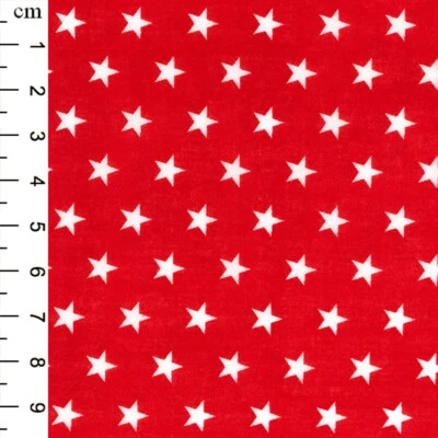 Tela con estampado de estrellas - estrellas rojas y blancas - tela de policalgodón material artesanal metro Foto 1 de 3