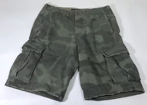 Abercrombie & Fitch Camouflage Button Fly Cargo Shorts W/Drawstring Waist Sz 29 - Picture 1 of 9