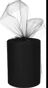 Schwarz Tüll Hochzeit Empfang Dekor - 6" x 100 Yards, Halloween, Hochzeit, Zum Selbermachen - Bild 1 von 1
