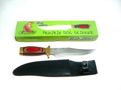 New Frost Cutlery Prairie Dog Skinner 12" Custom Design Knife w Leather Sheath - Image 1 of 4