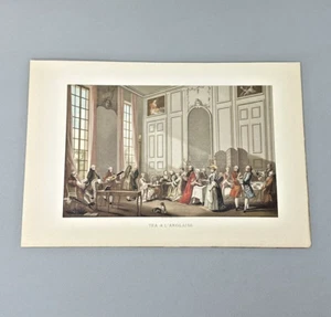 Chromolithograph Tea A L'Anglaise Print of Art From Paul Lacroix 1880 Book - Picture 1 of 8