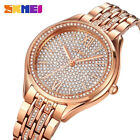 SKMEI Damenuhren Luxus Gold Diamant Zifferblatt Stahl Armbanduhr Büro Mädchen Uhr
