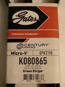 Gates Century Series Green Stripe Serpentine Micro-V Belt K080685 8PK2198 - Bild 1 von 2