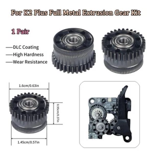 Extruder Gears All Metal Extrusion Gear Kit For Creality K2 Plus 3D Printer Part - Afbeelding 1 van 6