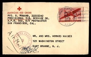 Mayfairstamps US 1943 California Red Cross APO 502 Signed Censor Cover aah_55203