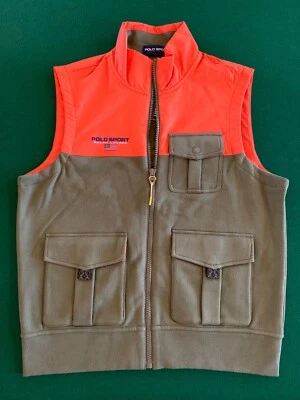 ¡Nuevo! CHALECO UTILITARIO GRANDE RALPH LAUREN SPORT ROJO ROCKS 2 NARANJA/OLIVA para hombre Foto 1 de 4