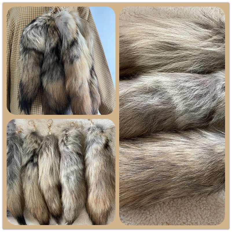 Lote de 50 piezas/100 piezas al por mayor llavero cola de piel de coyote arbusto real cosplay bolso encanto Foto 1 de 1