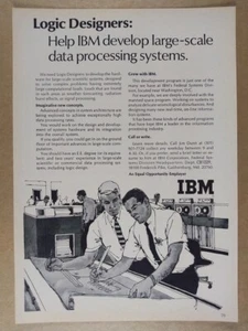 IBM Logic Designers for Data Processing Systems 1969 anuncio impreso vintage - Imagen 1 de 1