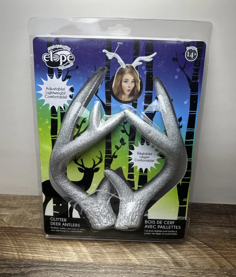 Astas de ciervo con brillo plateado Elope ¡Hada animal mítica Halloween Juegos con disfraces! ¡Nuevo!! Foto 1 de 4