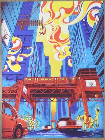 2020 NBA All Star Game Chicago Art Print Silkscreen Event Poster by James Flames Cover
