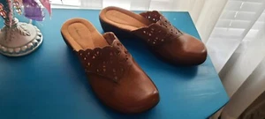 GH BASS & CO. Effie Brown Leather Mules Clogs Size 9.5M - Bild 1 von 5