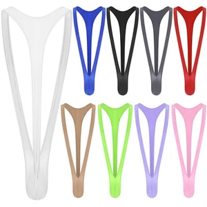 Men's Sexy One-piece Swimwear Jockstrap Thong Glossy Mankini Bodysuit AU - Picture 1 of 1