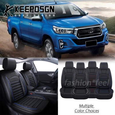 Luxury Pickup Car Seat Cover Full Set Front Leather 5/2 Seater for Toyota Hilux Foto 1 de 4
