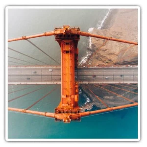 2 x Square Stickers 10 cm - Golden Gate Bridge San Francisco USA  #45173 - Afbeelding 1 van 9