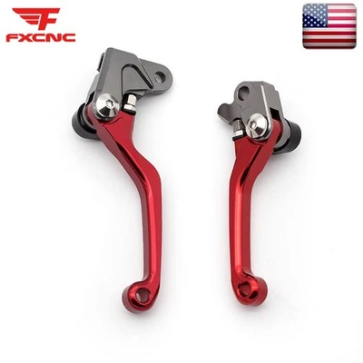 Alavancas de freio e embreagem vermelhas FXCNC sujeira para Honda CR125R CR250R 2004 2005 2006 2007 - Imagem 1 de 4