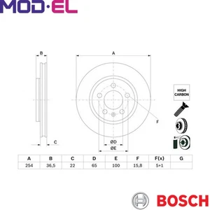 2x BRAKE DISC 0 986 479 E01 FOR VW POLOV CDLJ 2.0L 4cyl POLO V - Picture 1 of 8