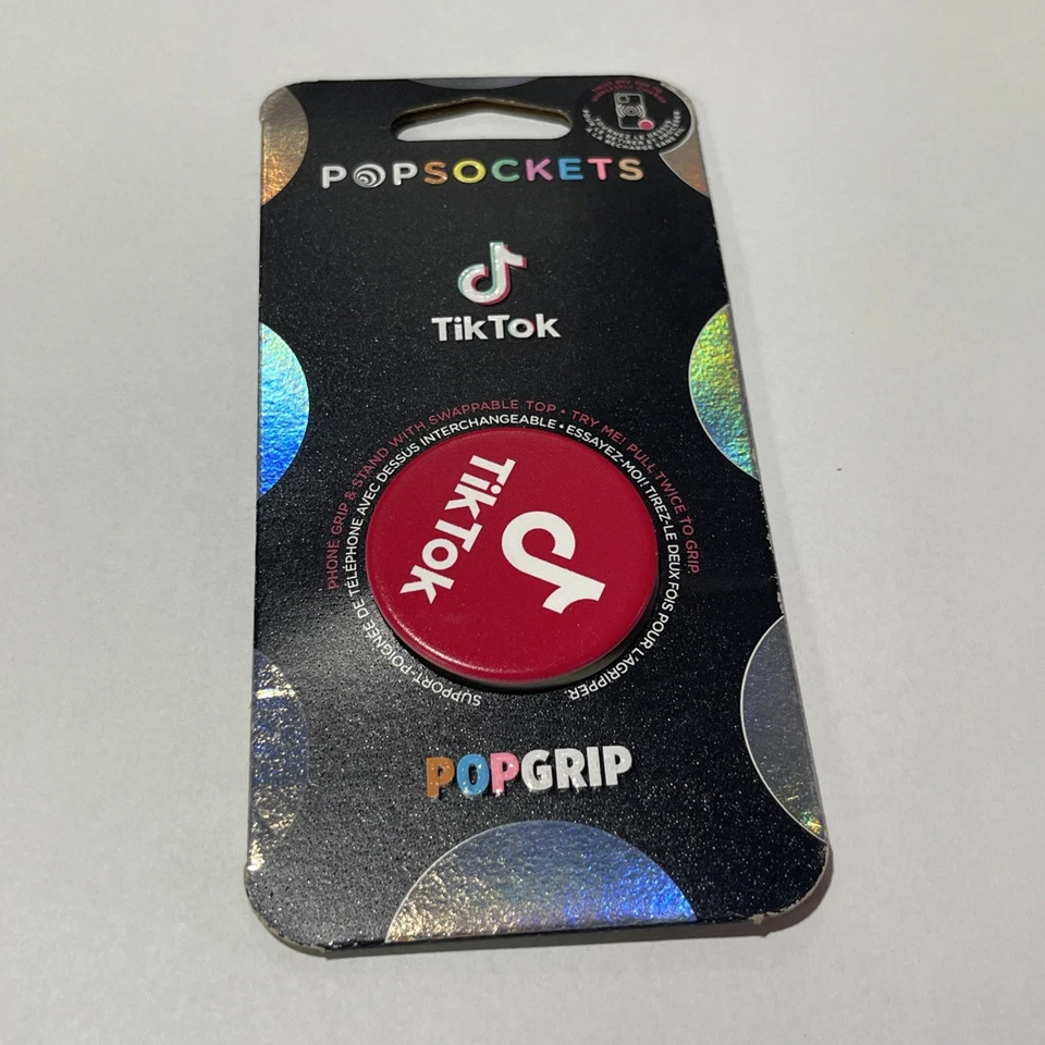 PopSockets TIK-TOK EDITION PopGrip Vermelho com Parte Superior Trocável - AUTÊNTICO 804985 - Imagem 1 de 1
