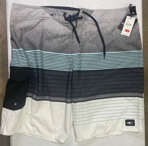 O'Neill Mens Lennox Strip 21 Boardshorts Size 40 Blue Black Stripe - Picture 1 of 3