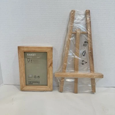 Marco de fotos de madera sin terminar de cohete IKEA 3 (4x6) con caballete de mesa-NUEVO Foto 1 de 4