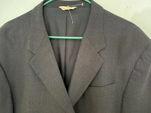 Donna Karan Signature Blazer 44R Black 100% Wool Vintage Italy Mens Sport Coat  - Picture 1 of 7