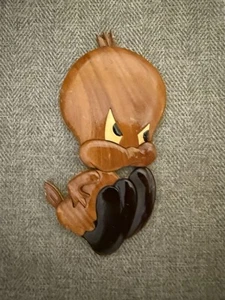 Pájaro piolín pared madera intarsia vintage Looney Tunes - Imagen 1 de 2