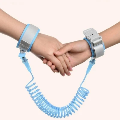 Pulsera de eslabones de muñeca anti-perdida de seguridad para niños bloqueo de llave cuerda de tracción resorte 1,5 m Reino Unido
