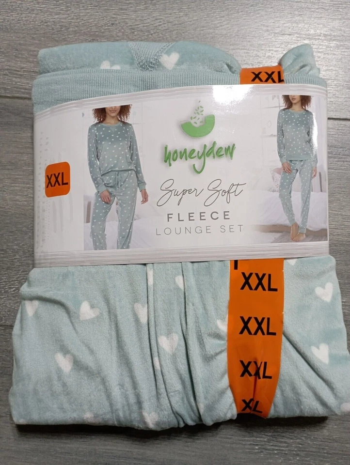 Honeydew Lounge Set Adult 2XL Hearts *2 Piece* Super Soft Fleece Womens