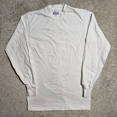 Vintage 80s 90s Blank White Beefy LS T-shirt Mens S Grunge Single Stitch Heavy - Image 1 of 4