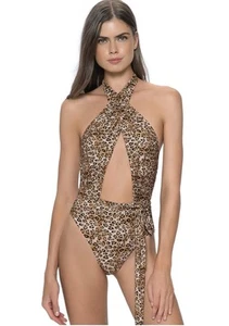 PQ Leopard Alex One Piece Swimsuit Womens M LEO-563P NWT - Picture 1 of 7