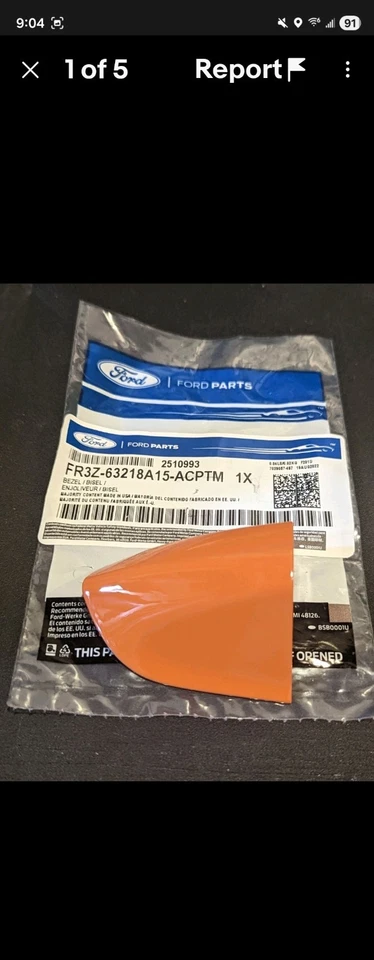 Ford Mustang Twister 2015-2022 naranja manija de puerta del conductor tapa de llave bisel CA Foto 1 de 1