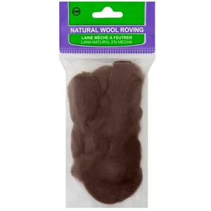 Clover Natural Wool Roving .3oz-Brown - 3 Pack - Picture 1 of 1