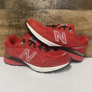 New Balance 990 v4 - Red Gray Black - Kids Size 4.5y / Women’s 6 - KJ990RDG - Picture 1 of 6