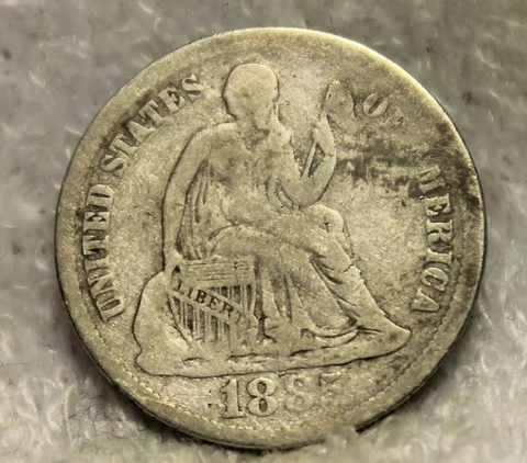 1885 seated dime Cover